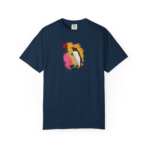 Penguin with Flower T-Shirt — Cute Watercolor Penguin Graphic Tee