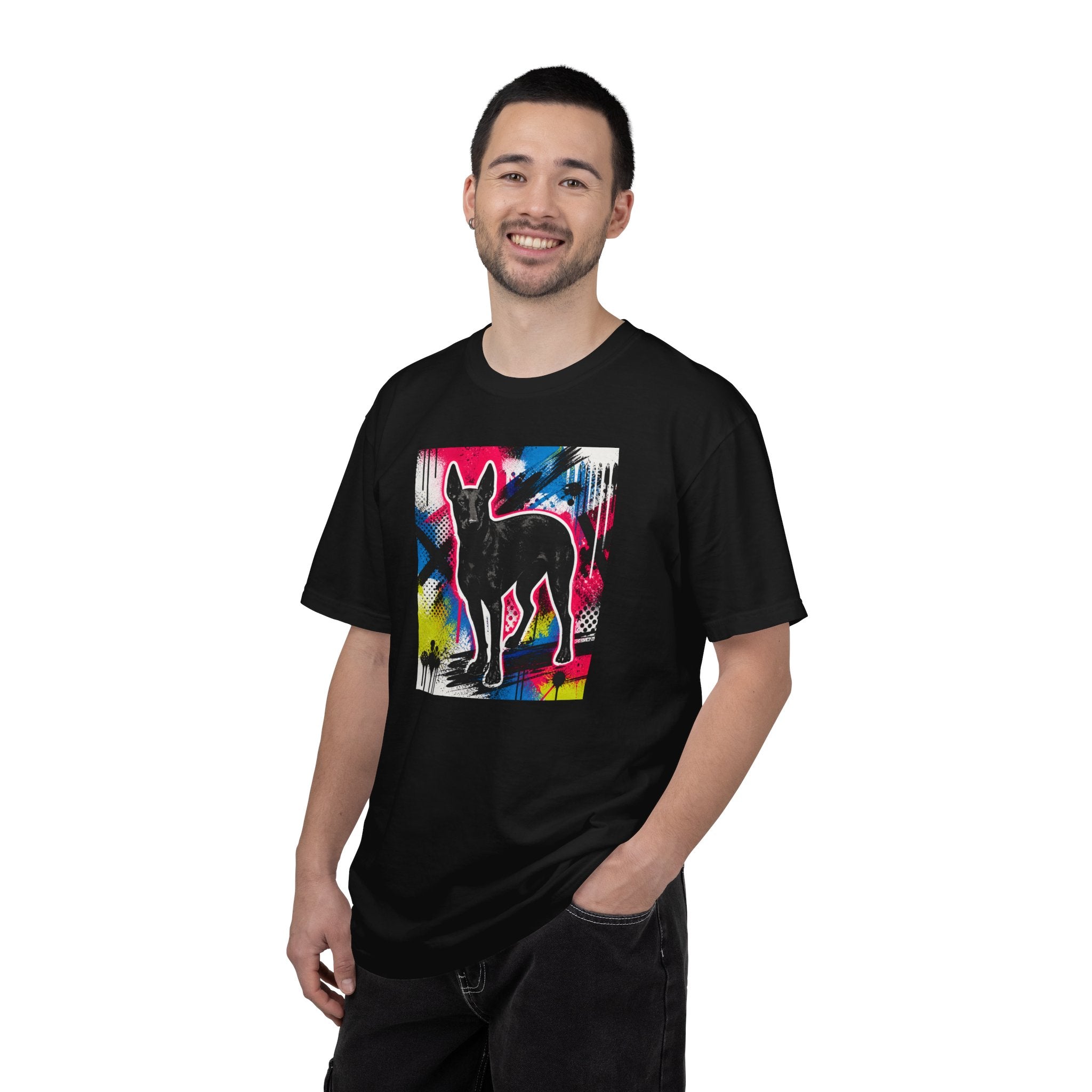 Unisex Graffiti Dog T-Shirt — Neon Street Art Dog Tee