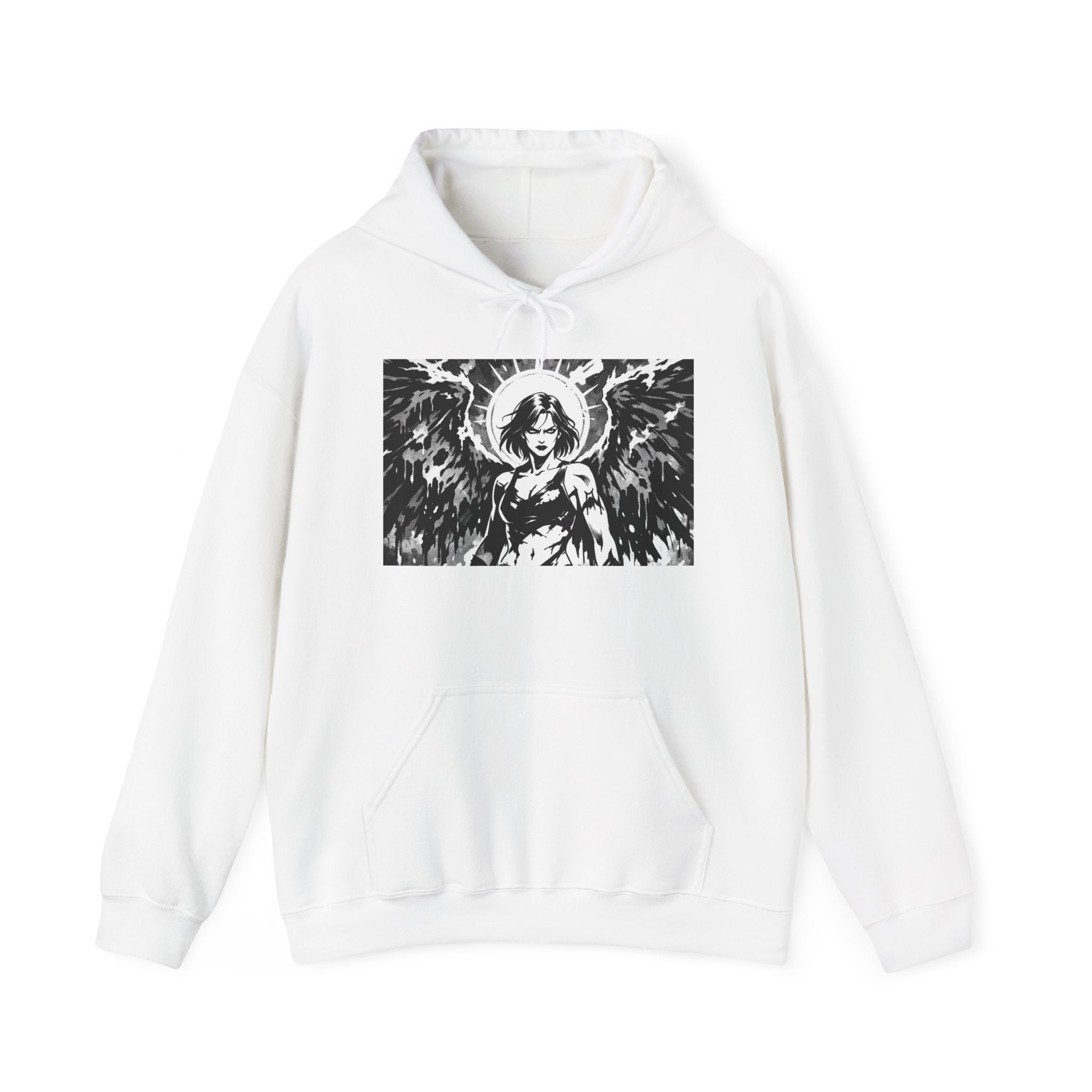 Gothic Angel Illustration Pullover Unisex Hoodie