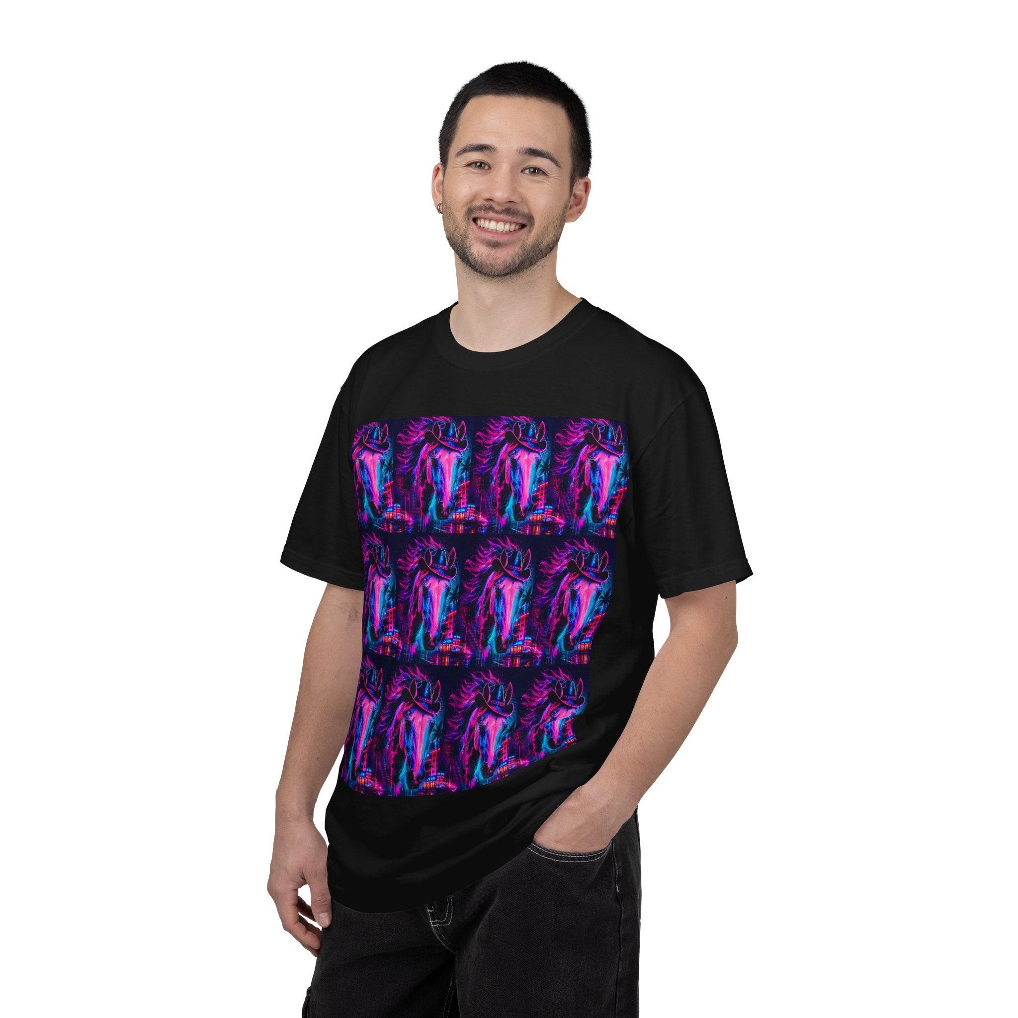 Psychedelic Neon Cowboy Horse Repeater T-Shirt