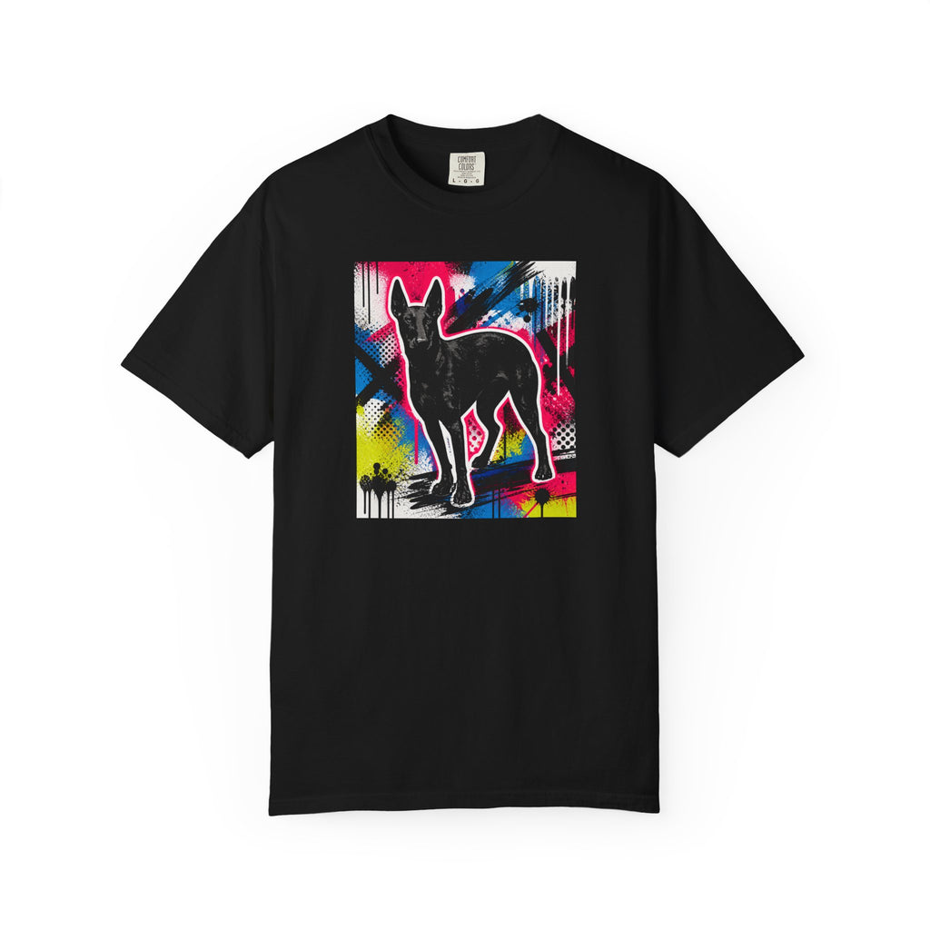 Unisex Graffiti Dog T-Shirt — Neon Street Art Dog Tee