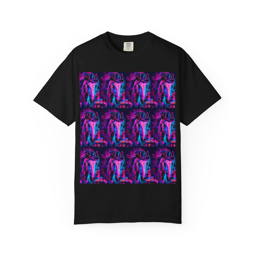 Psychedelic Neon Cowboy Horse Repeater T-Shirt