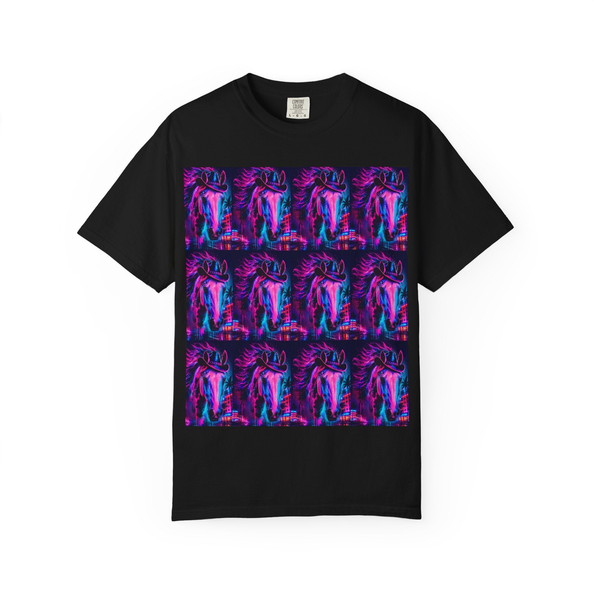 Psychedelic Neon Cowboy Horse Repeater T-Shirt