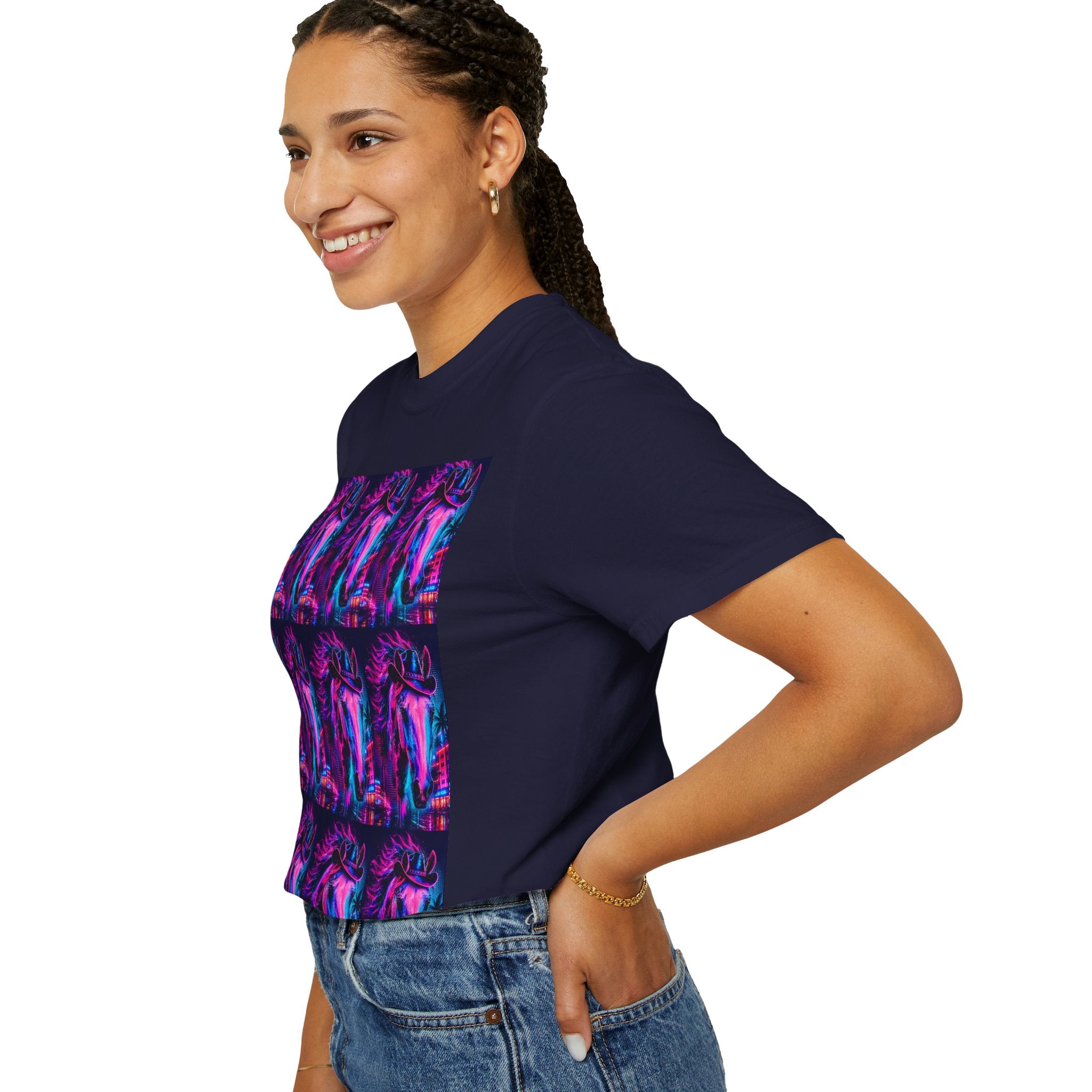 Psychedelic Neon Cowboy Horse Repeater T-Shirt